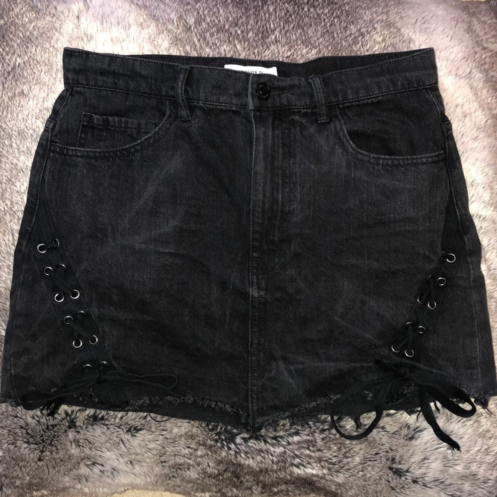 Black Denim Skirt
